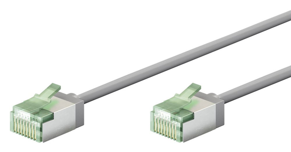 GOOBAY καλώδιο δικτύου 74344, CAT 8.1 U/FTP, slim, copper, 40Gbps, 0.25m, γκρι