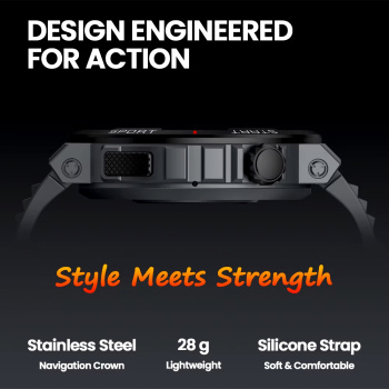 ZEBLAZE smartwatch Ares 3 Plus, heart rate, 1.43″ AMOLED, IP68, μαύρο