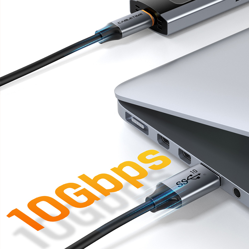CABLETIME καλώδιο USB-C σε USB CT-AMCMG2, 60W, 10Gbps, 1.5m, μαύρο - Image 3