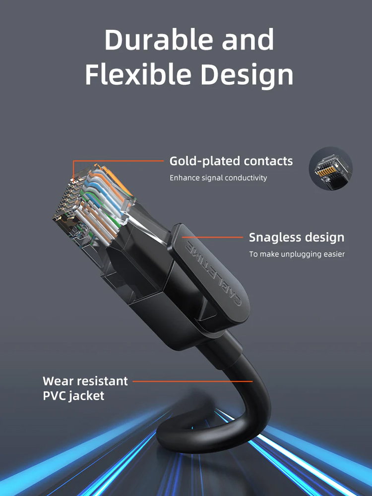 CABLETIME καλώδιο δικτύου CT-CAT6U, CAT 6 UTP, 250 MHz, CCA, 10m, μαύρο - Image 2