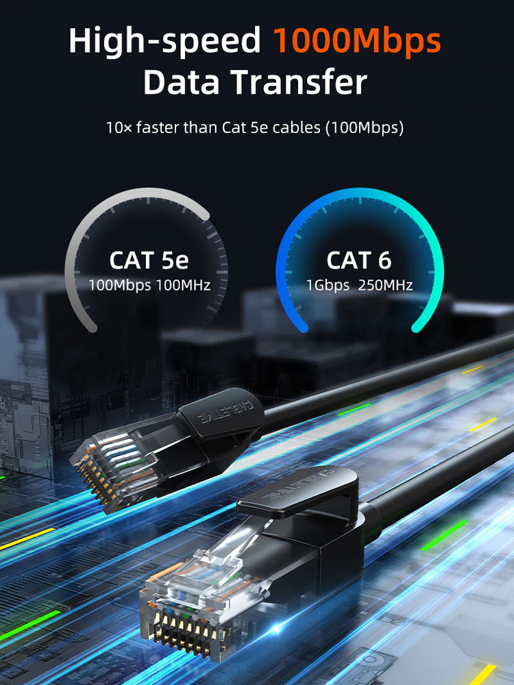 CABLETIME καλώδιο δικτύου CT-CAT6U, CAT 6 UTP, 250 MHz, CCA, 1.5m, μαύρο - Image 3