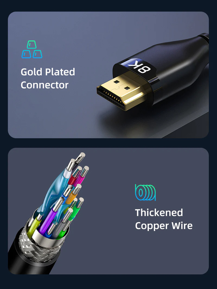 CABLETIME καλώδιο HDMI 2.1 CT-HM8K με Ethernet, 8K/60Hz, 48 Gbps, 1m, μαύρο - Image 5