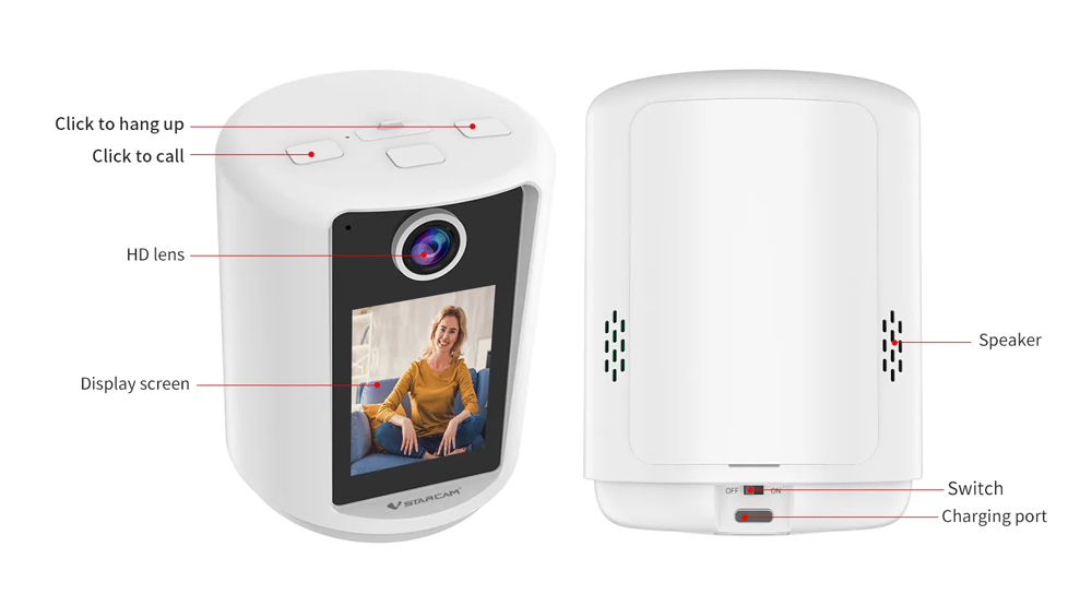 VSTARCAM smart κάμερα CV331S με οθόνη, 3MP, WiFi, 2000mAh, SD - Image 3