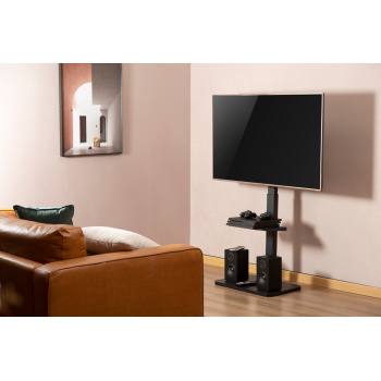 BRATECK βάση δαπέδου FS32-46 για τηλεόραση 37-75″ έως 40kg, με ράφι