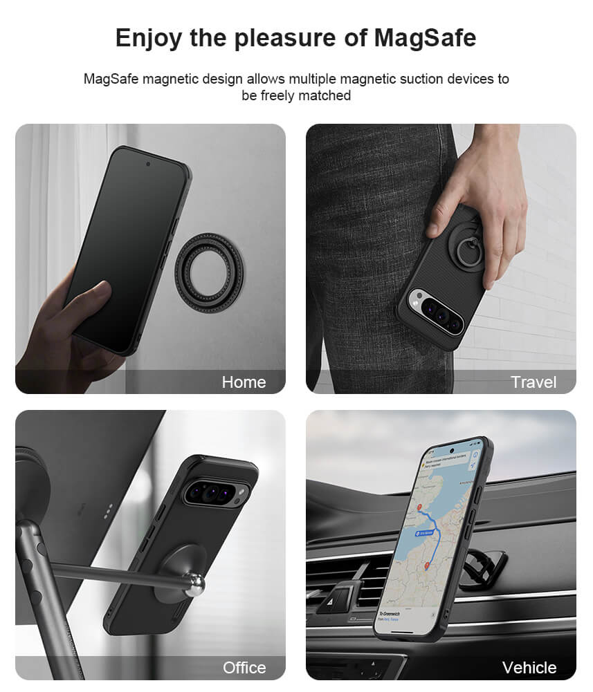 NILLKIN θήκη Super Frosted Shield Pro Magnetic για Google Pixel 9/9 Pro, μαύρη - Image 2