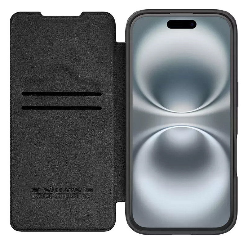 NILLKIN θήκη Qin Prop Leather για iPhone 16, δερμάτινη, μαύρη - Image 2