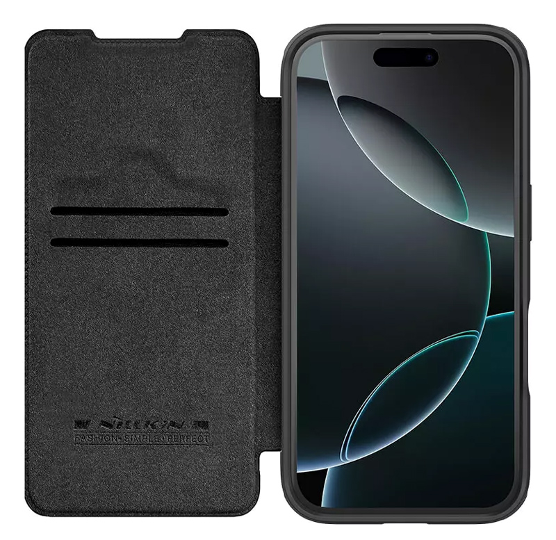 NILLKIN θήκη Qin Prop Leather για iPhone 16 Pro Max, δερμάτινη, μαύρη - Image 2