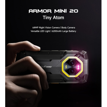 ULEFONE smartphone Armor Mini 20, 4.7″, 8/256GB, 4G, 6200mAh, IP68/IP69K, μαύρο