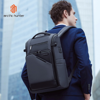 ARCTIC HUNTER τσάντα πλάτης B00675 με θήκη laptop 15.6″, USB, 15L, γκρι