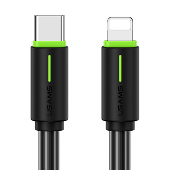 USAMS καλώδιο Lightning σε USB-C US-SJ735, 30W, 480Mbps, 1m, μαύρο