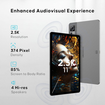DOOGEE tablet T30 PRO, 11″, 8/256GB, 4G, Android 13, 8580mAh, γκρι