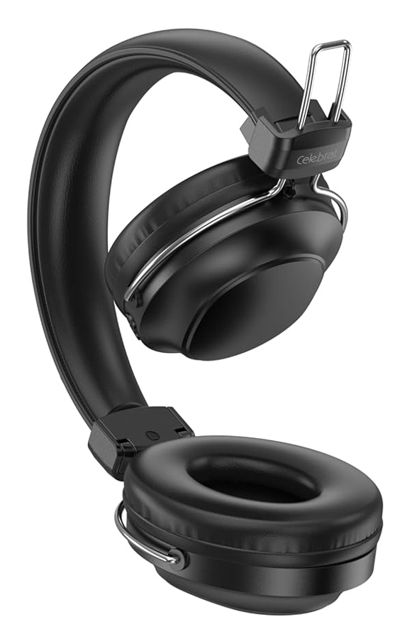 CELEBRAT headphones A36, ασύρματα & ενσύρματα, micro SD, 40mm, 250mAh, μαύρα - Image 3