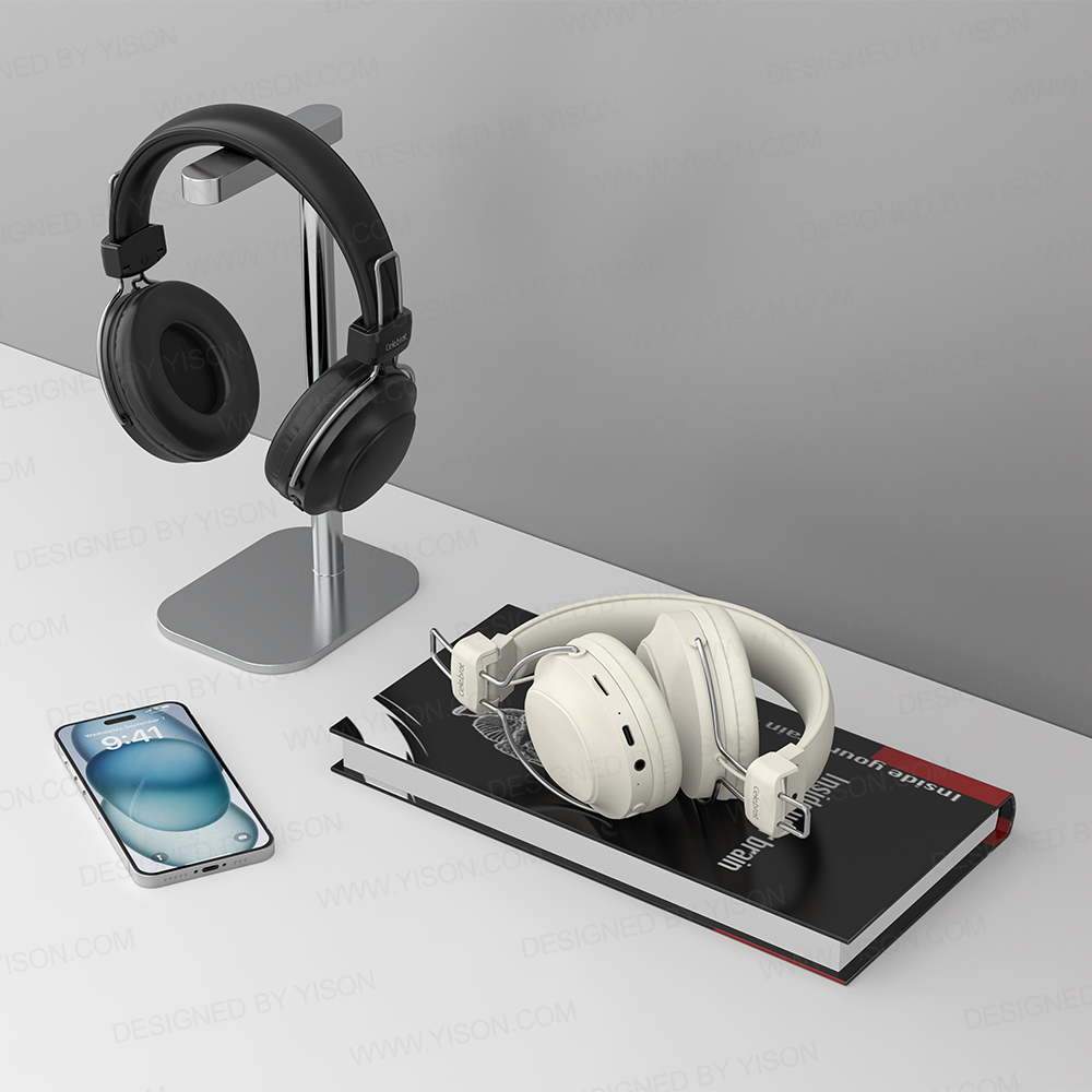 CELEBRAT headphones A36, ασύρματα & ενσύρματα, micro SD, 40mm, 250mAh, μαύρα - Image 4