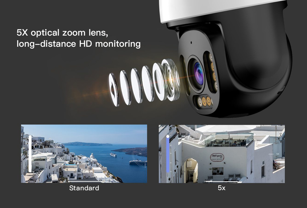 VSTARCAM smart κάμερα CS611Q-X5, 4MP, WiFi, PTZ, 5x zoom, SD, IP66 - Image 4