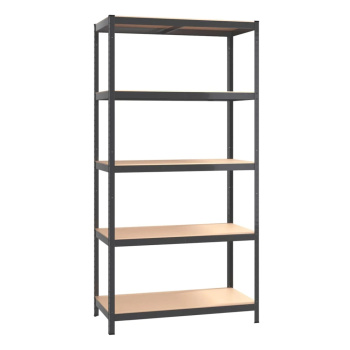 HOME USE μεταλλική ραφιέρα HUH-0199 με 5 ράφια, 90x40x180cm, μαύρη