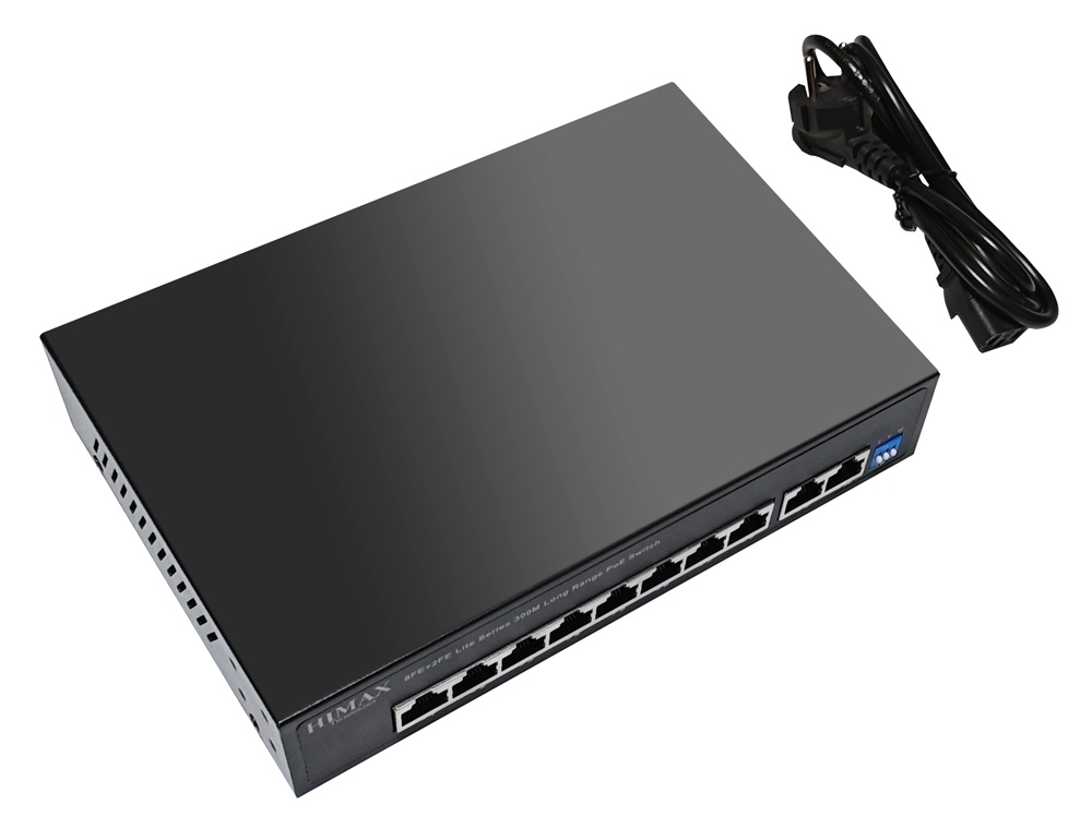 HIMAX PoE switch PS1802E-L, 8x Ethernet PoE & 2x Ethernet θύρες, έως 100Mbps - Image 3