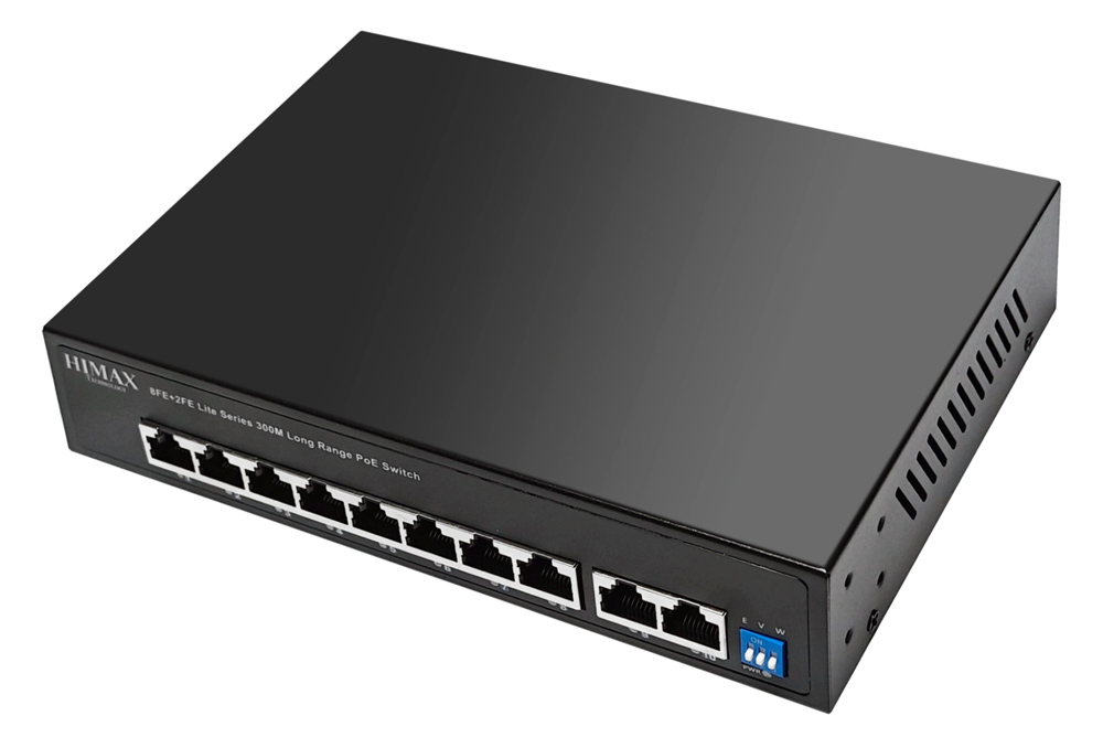 HIMAX PoE switch PS1802E-L, 8x Ethernet PoE & 2x Ethernet θύρες, έως 100Mbps - Image 4