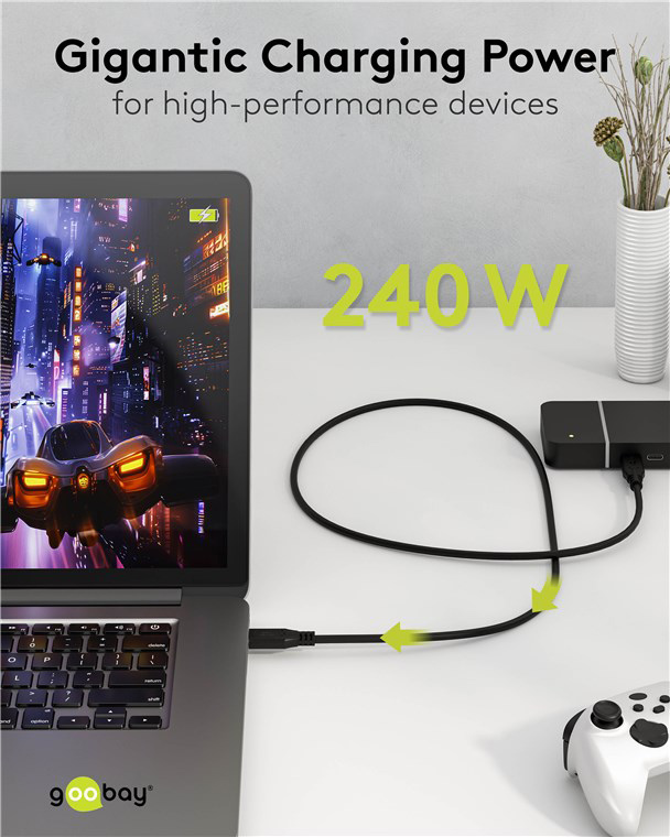 GOOBAY καλώδιο USB-C 74185, USB4, 240W, 40Gbps, 8K/60Hz, 1.8m, μαύρο - Image 2
