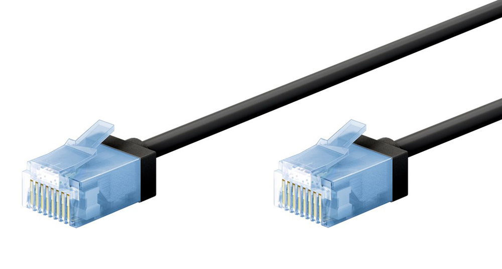 GOOBAY καλώδιο δικτύου 74232, CAT 6A U/UTP, slim, copper, 500MHz, 0.50m, μαύρο