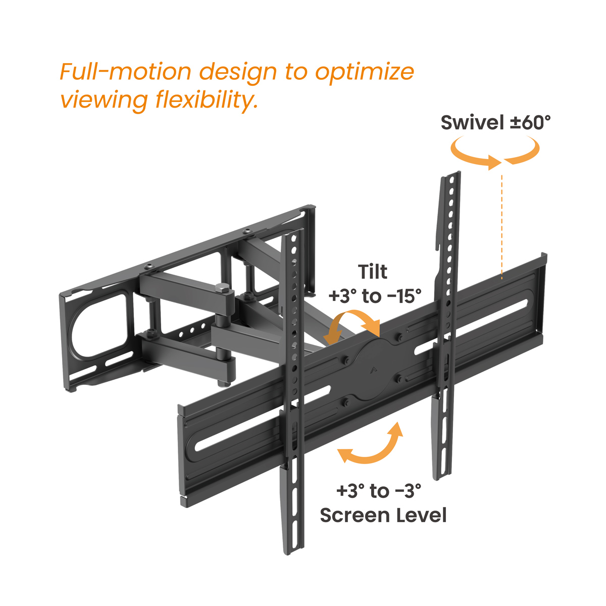 POWERTECH επιτοίχια βάση PT-1389 για τηλεόραση 37-80", full motion, 40kg - Image 4