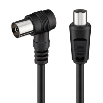 POWERTECH καλώδιο κεραίας RF αρσενικό – RF θηλυκό CAB-V041, γωνιακό, μαύρο, 1.5m
