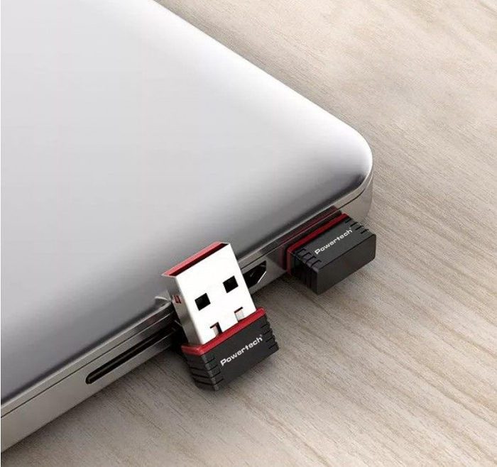 POWERTECH ασύρματος USB αντάπτορας δικτύου PT-1384, 150Mbps WiFi - Image 2