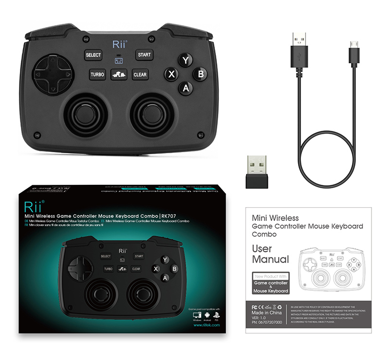 RIITEK ασύρματο gamepad & πληκτρολόγιο RK707, backlit, 2.4GHz, μαύρο - Image 5