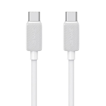 USAMS καλώδιο USB-C σε USB-C US-SJ691, 60W, 480Mbps, 1m, λευκό