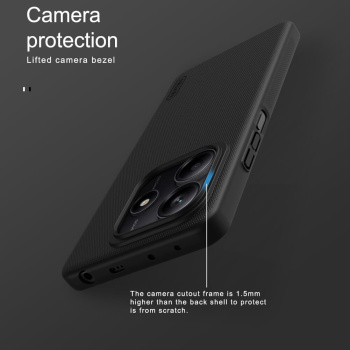 NILLKIN θήκη Super Frosted Shield για Xiaomi Redmi Note 14, μαύρη