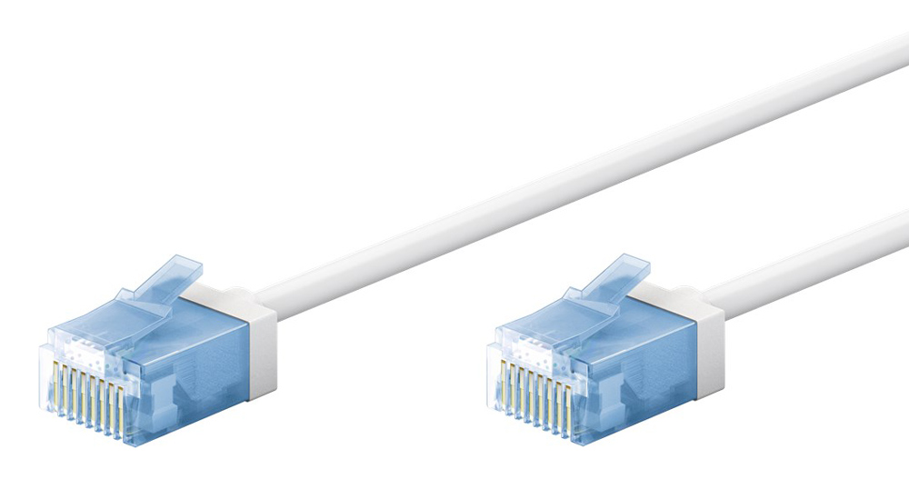 GOOBAY καλώδιο δικτύου 74301, CAT 6A U/UTP, slim, copper, 500MHz, 10m, λευκό