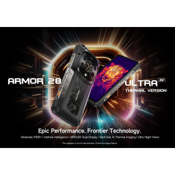 ULEFONE smartphone Armor 28 Ultra Thermal, 6.67″ & 1.04, 16/1TB, 5G, 10600mAh, IP68/IP69K, μαύρο