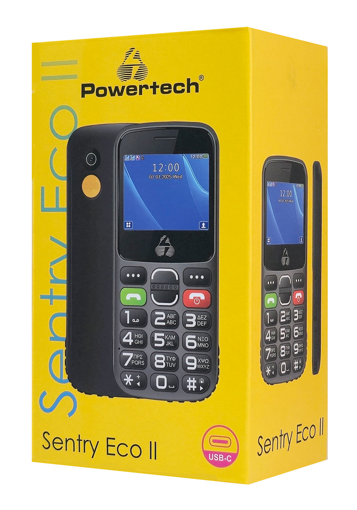 POWERTECH κινητό τηλέφωνο Sentry Eco II, 2.31", dual SIM, με κάμερα, μαύρο - Image 4