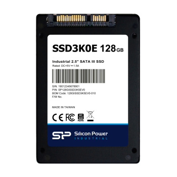 SILICON POWER industrial 2.5″ SATA III SSD SSD3K0E, 128GB, 540/520MBps, 3D TLC, -20~75 °C