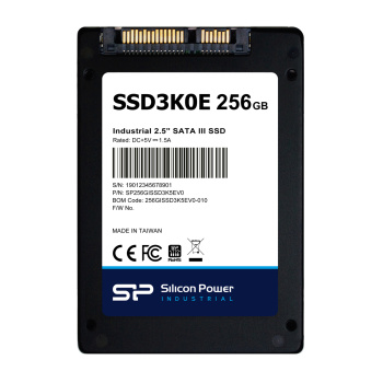 SILICON POWER industrial 2.5″ SATA III SSD SSD3K0E, 256GB, 540/520MBps, 3D TLC, -20~75 °C