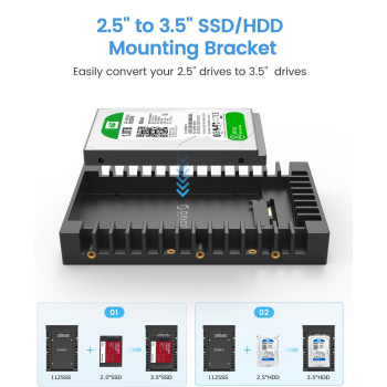 ORICO tray 3.5″ για 2.5″ HDD/SSD 1125SS-V1, 6Gbps, μαύρο