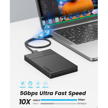 ORICO θήκη για 2.5″ SATA HDD/SSD 2526U3-V1, 5Gbps, μαύρη