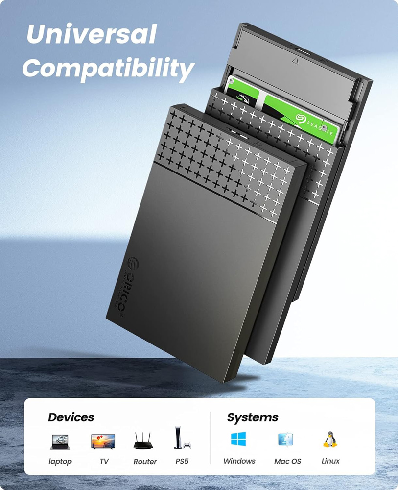 ORICO θήκη για 2.5" SATA HDD/SSD 2526U3-V1, 5Gbps, μαύρη - Image 4