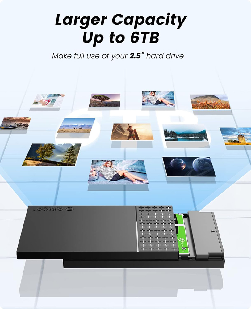 ORICO θήκη για 2.5" SATA HDD/SSD 2526U3-V1, 5Gbps, μαύρη - Image 5
