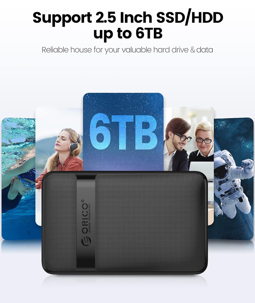 ORICO θήκη για 2.5" SATA HDD/SSD 2577C3-V1, 6Gbps, μαύρη - Image 4