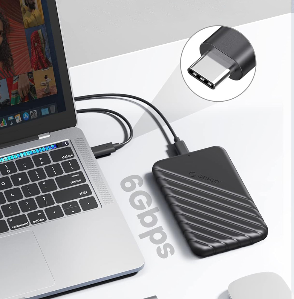 ORICO θήκη για 2.5" SATA HDD/SSD 25PW1C-C3, 5Gbps, μαύρη - Image 2