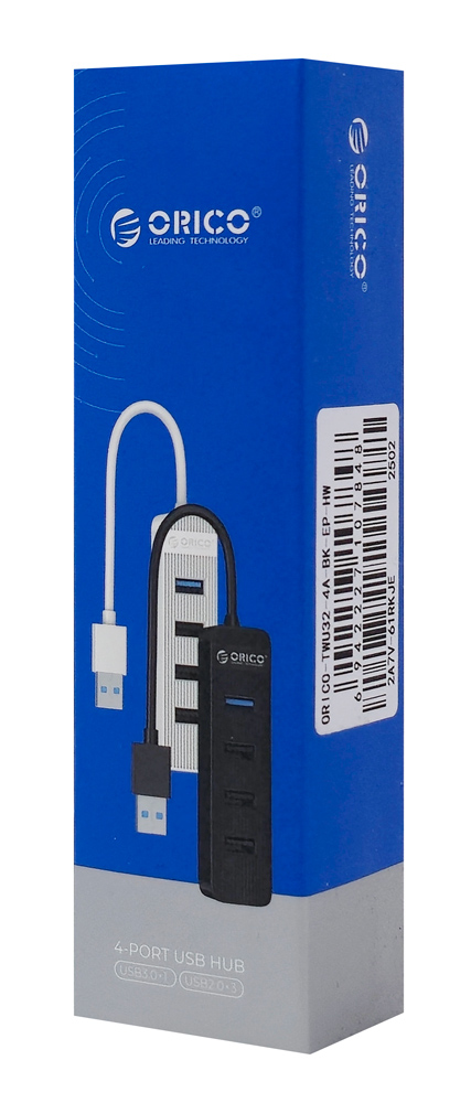 ORICO USB hub TWU32-4A, 4x θυρών, USB 3.0, 5Gbps, USB σύνδεση, μαύρο - Image 5