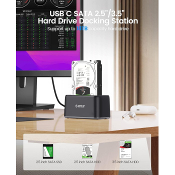 ORICO docking station για 2.5″ ή 3.5″ SATA HDD/SSD 6819C3-V1, 5Gbps, μαύρο