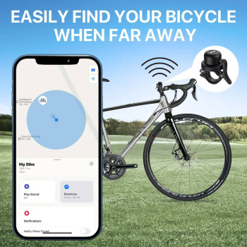 MILI κουδούνι ποδηλάτου με smart tag MiTag Duo, iOS & Android, Bluetooth tracker, μαύρο/λευκό