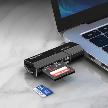 KAKUSIGA card reader KSC-1411 για SD & micro SD, 480Mbps, USB σύνδεση, μαύρο
