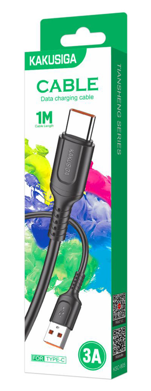 KAKUSIGA καλώδιο USB-C σε USB KSC-805, 3A, 480Mbps, 1m, μαύρο - Image 3