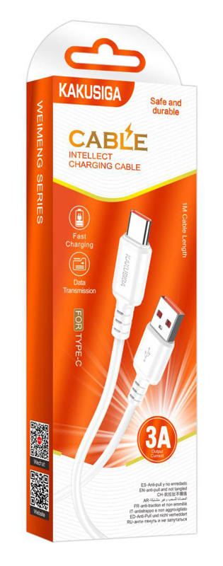 KAKUSIGA καλώδιο USB-C σε USB KSC-982, 3A, 480Mbps, 1m, λευκό - Image 3
