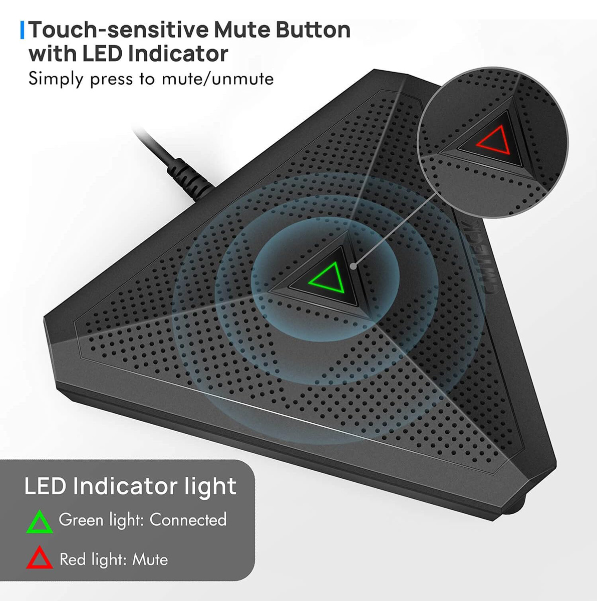 CMTECK επιτραπέζιο μικρόφωνο M001, omnidirectional, USB, μαύρο - Image 3