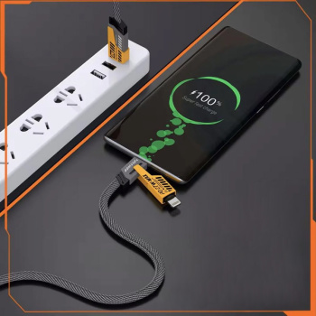 POWERTECH καλώδιο USB-C/USB σε USB-C/Lightning PTR-0164, 65W, 480Mbps, 1m, μαύρο