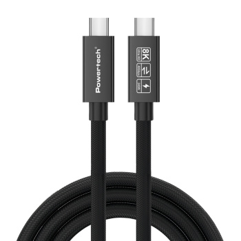 POWERTECH καλώδιο USB-C PTR-0165, USB4, 240W, 40Gbps, 8K/60Hz, 1m, μαύρο