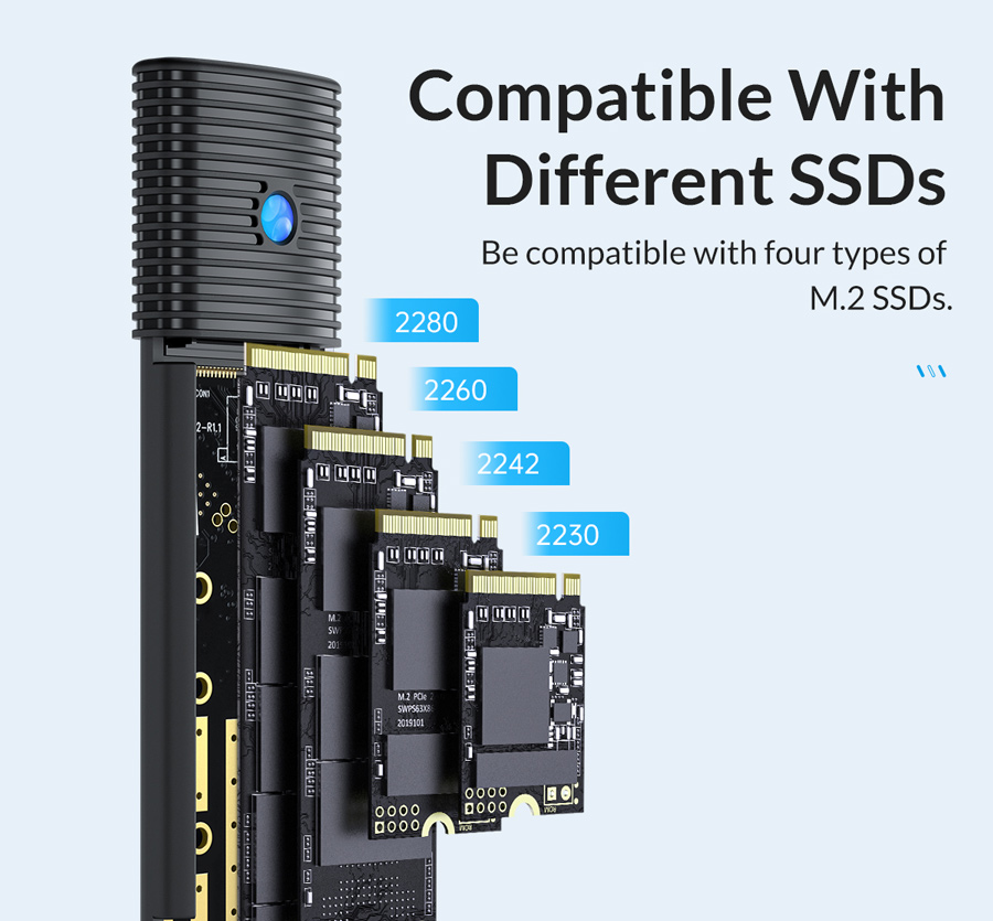 ORICO θήκη για M.2 SATA SSD PWM2, 5Gbps, μαύρη - Image 2